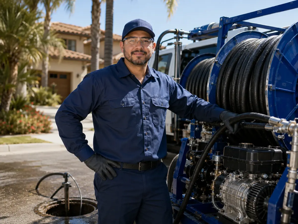 Hydro jet sewer cleaning in Ridgecrest