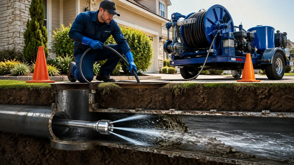 Main Sewer Line Hydro Jet Cleaning in Ridgecrest