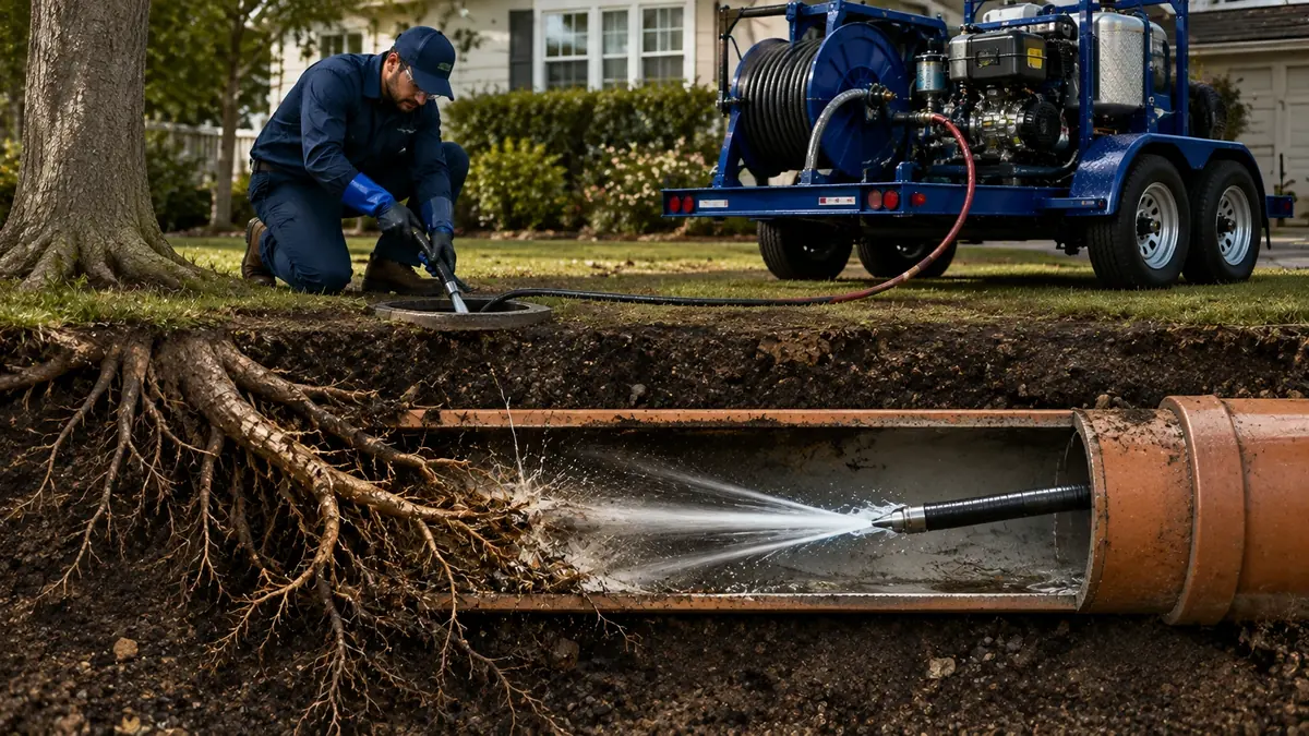 Tree Root Removal with Hydro Jetting in Ridgecrest